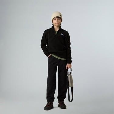  The North Face Teen Glacier 1/4 Zip Pullover Çocuk Siyah Polar Ceket