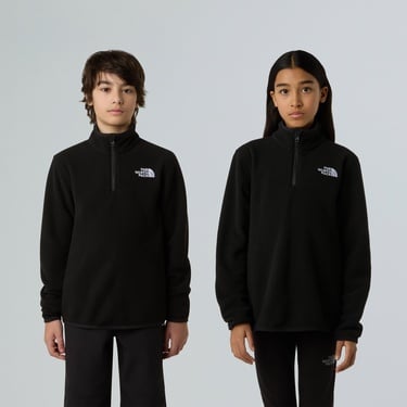  The North Face Teen Glacier 1/4 Zip Pullover Çocuk Siyah Polar Ceket