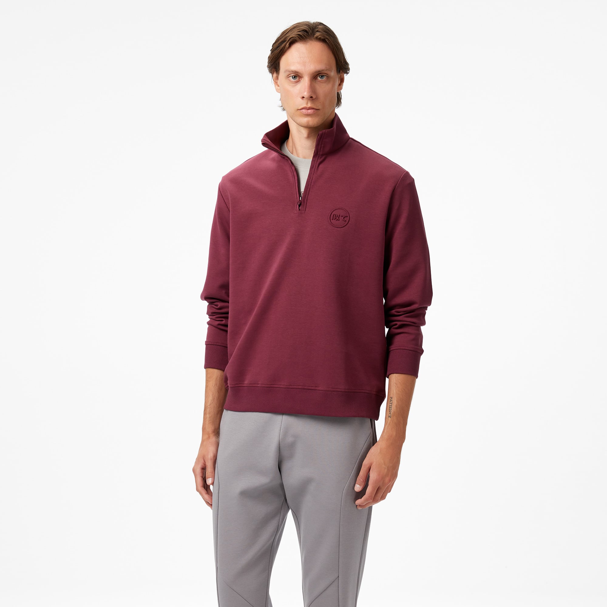  UNITED4 Classic Erkek Bordo Sweatshirt