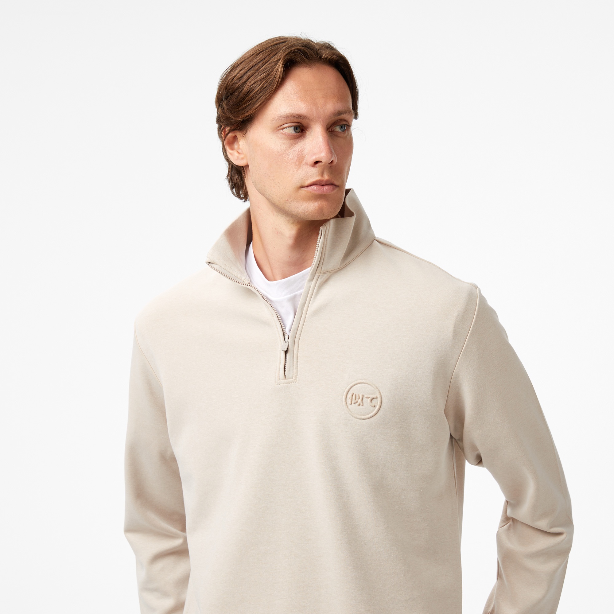 UNITED4 Classic Erkek Bej Sweatshirt