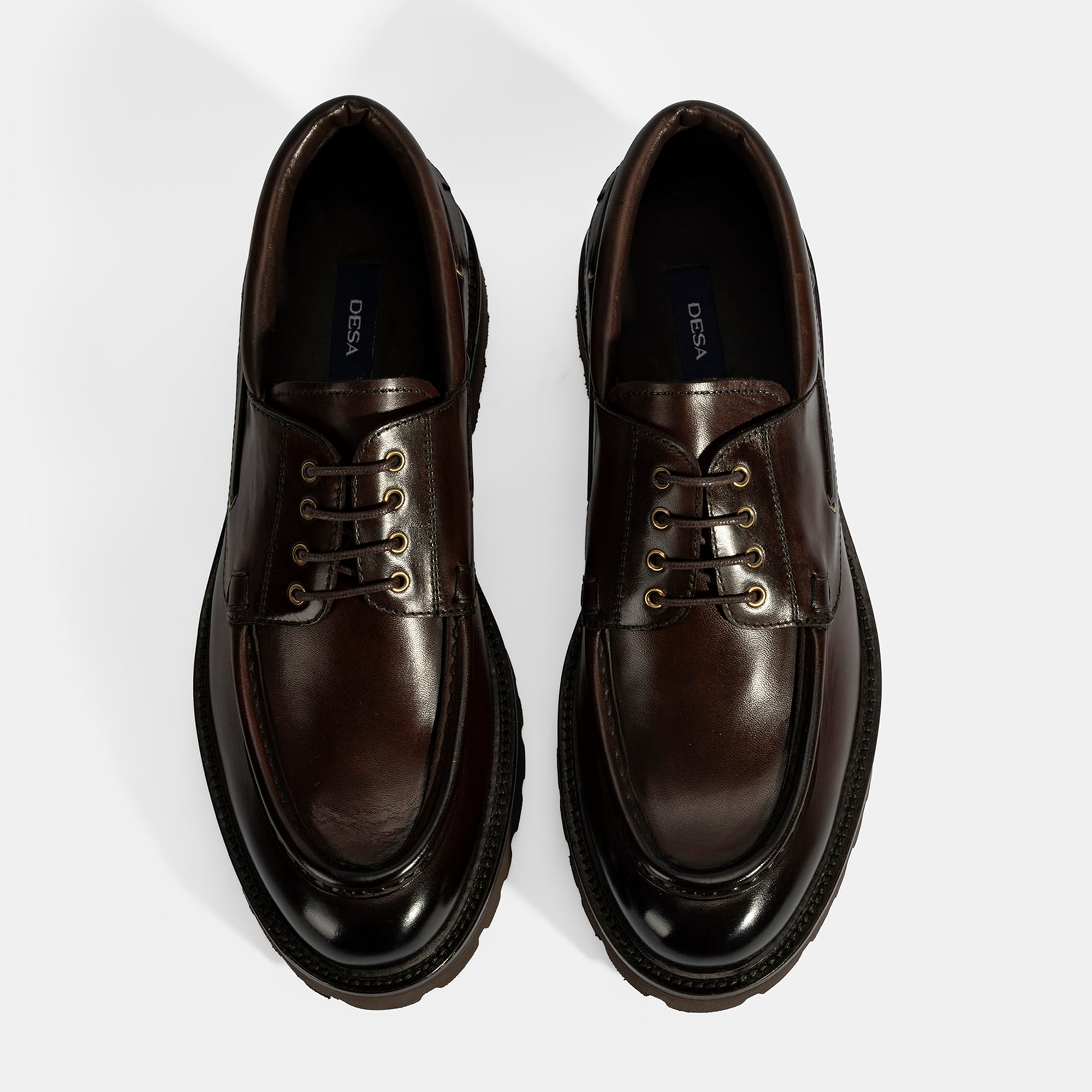 Erkek Kahve Bağcıklı Deri Günlük Ayakkabı