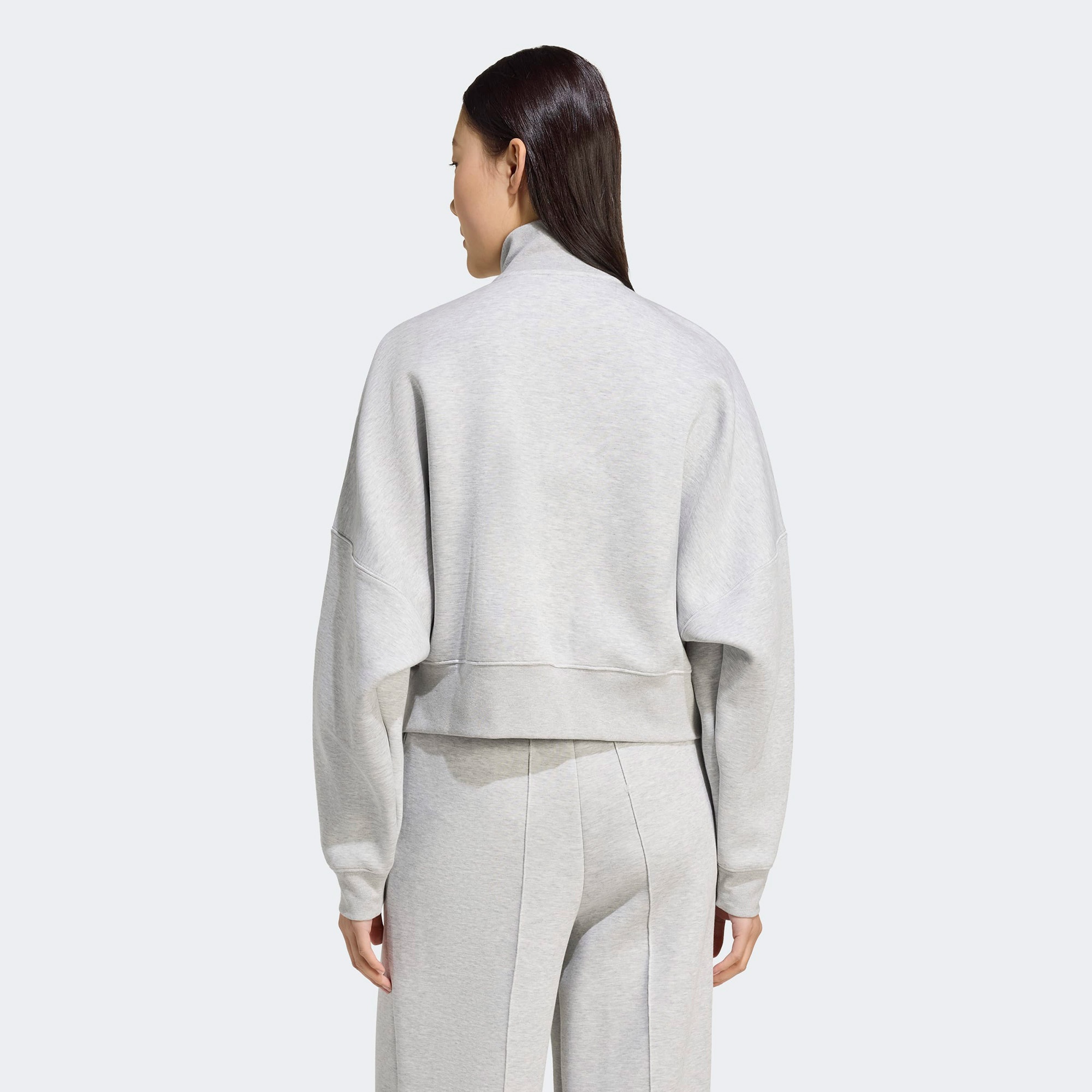 adidas 3 Stripes Zipup Kadın Gri Sweatshirt