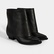 Kadın Siyah Katlama Detaylı Topuklu Deri Bot