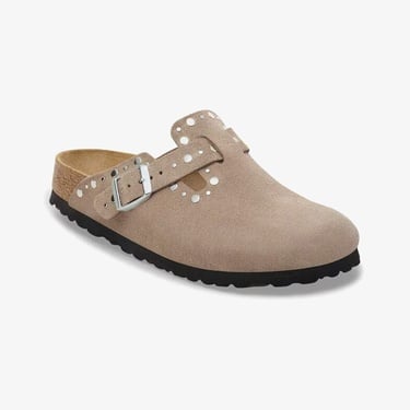 Birkenstock Boston Rivets Suede Kadın Gri Terlik