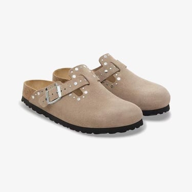  Birkenstock Boston Rivets Suede Kadın Gri Terlik