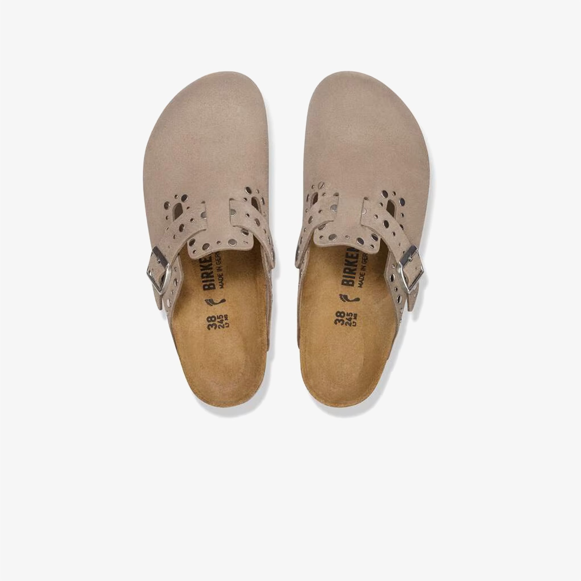 Birkenstock Boston Rivets Suede Kadın Gri Terlik