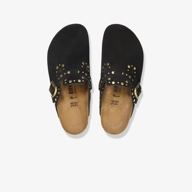  Birkenstock Boston Rivets Border Kadın Siyah Terlik