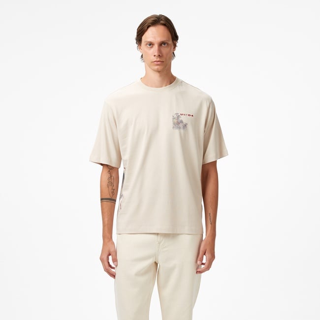  UNITED4 Classic Erkek Bej T-Shirt