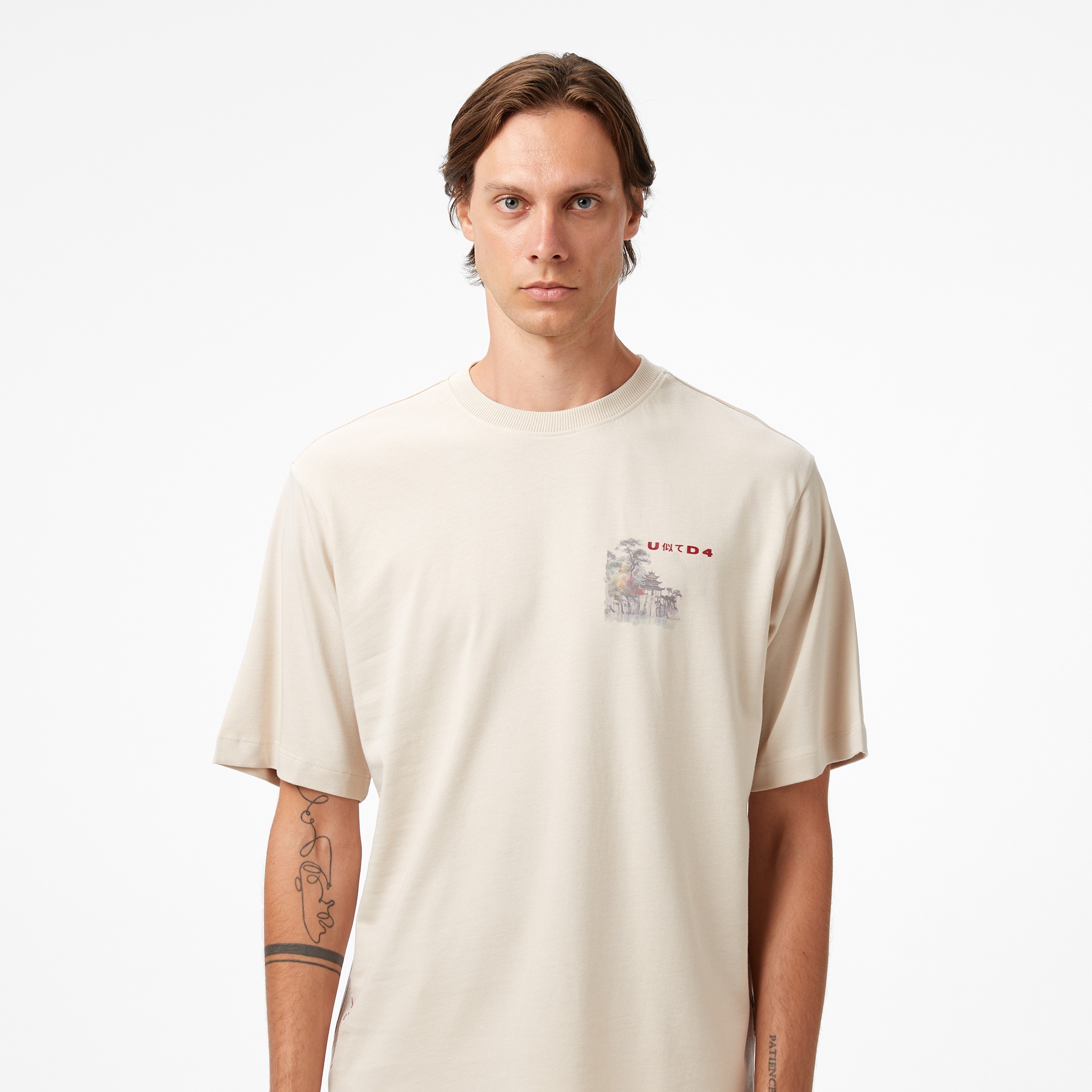 UNITED4 Classic Erkek Bej T-Shirt