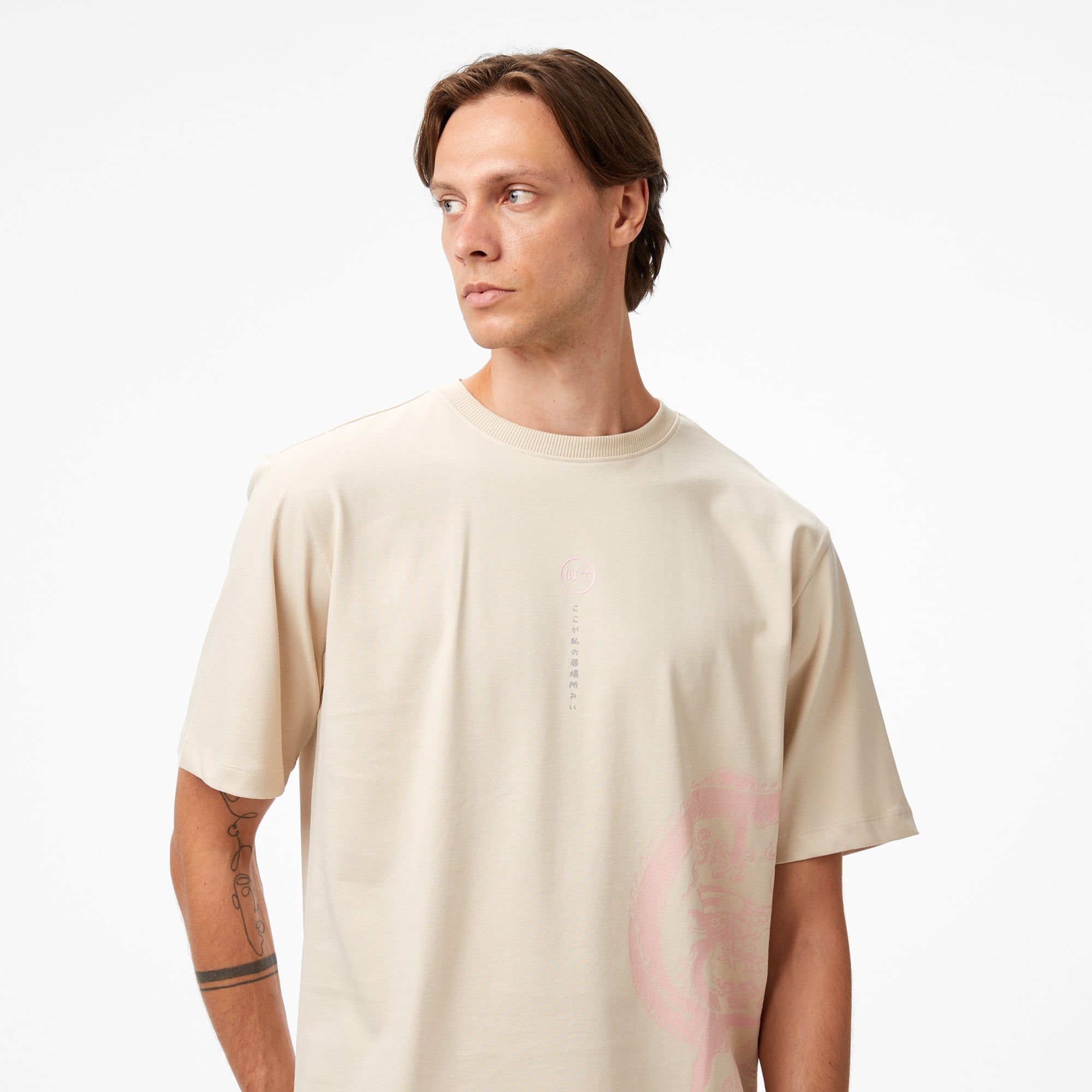 UNITED4 Erkek Taş T-Shirt