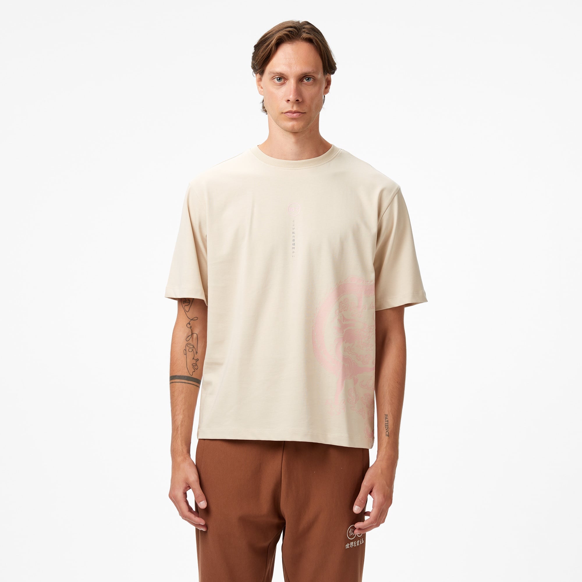 UNITED4 Erkek Taş T-Shirt