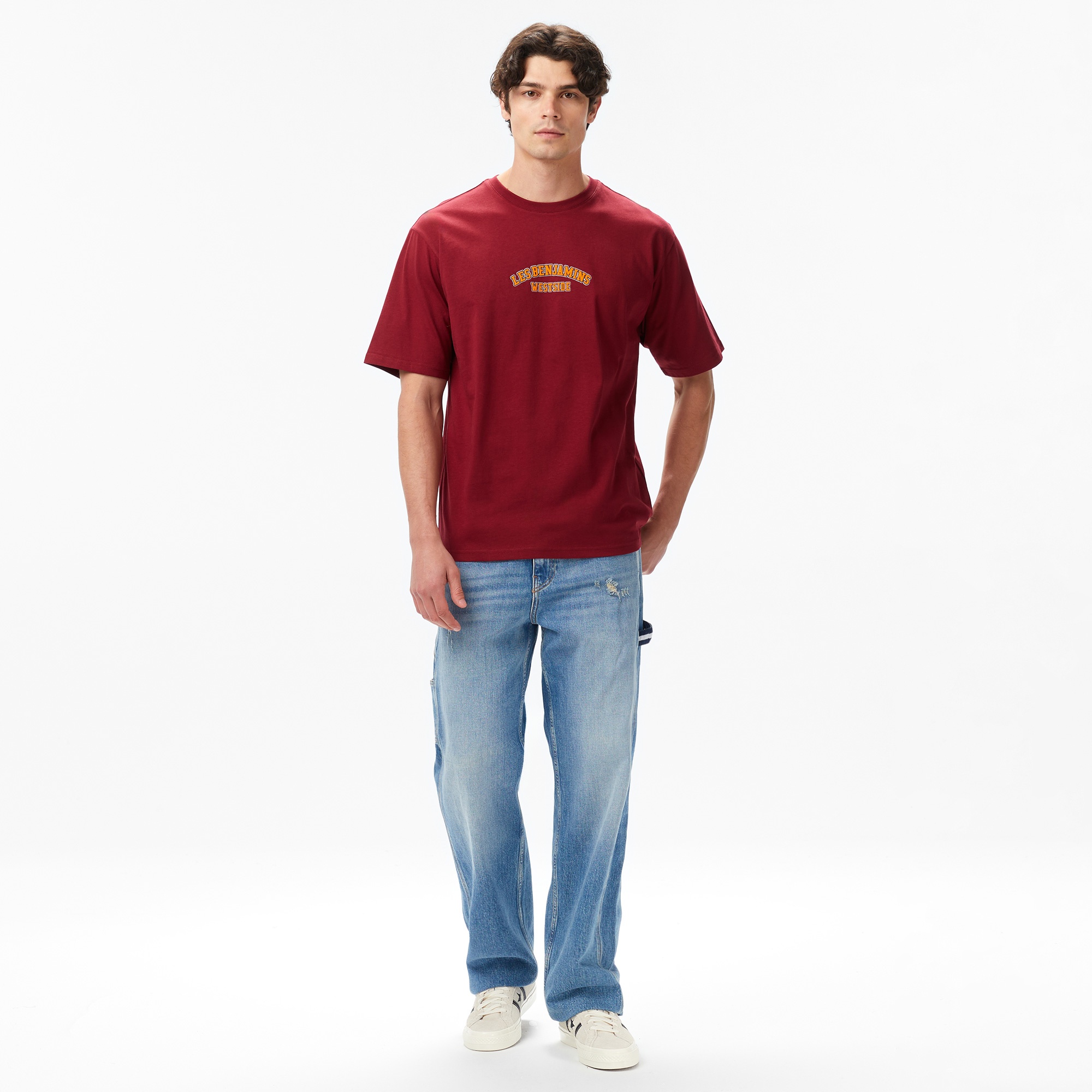 Les Benjamins Erkek Bordo T-Shirt