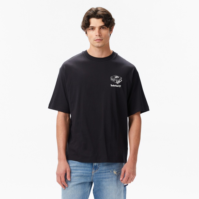  Timberland 'My Boots'' Short Sleeve Erkek Siyah T-Shirt