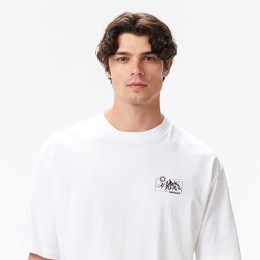  Timberland Rugged Mountaın" Back Graphıc Erkek Beyaz T-Shirt