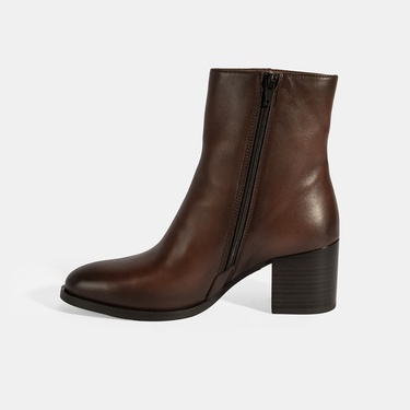  Kadın Taba Kalın Topuklu Deri Bot