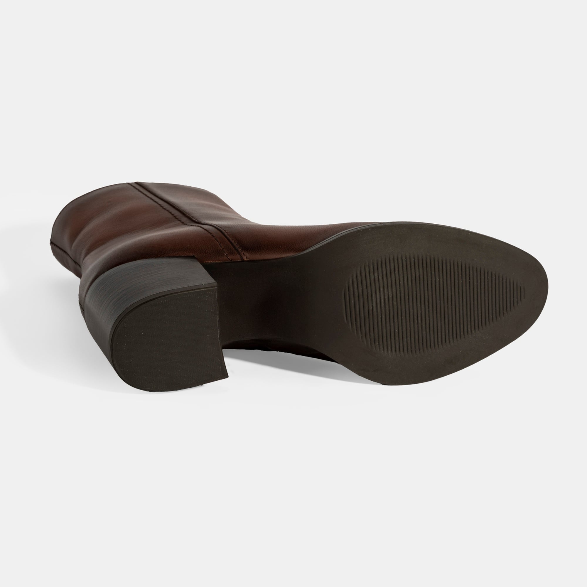 Kadın Taba Kalın Topuklu Deri Bot