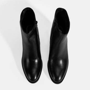  Kadın Siyah Kalın Topuklu Deri Bot