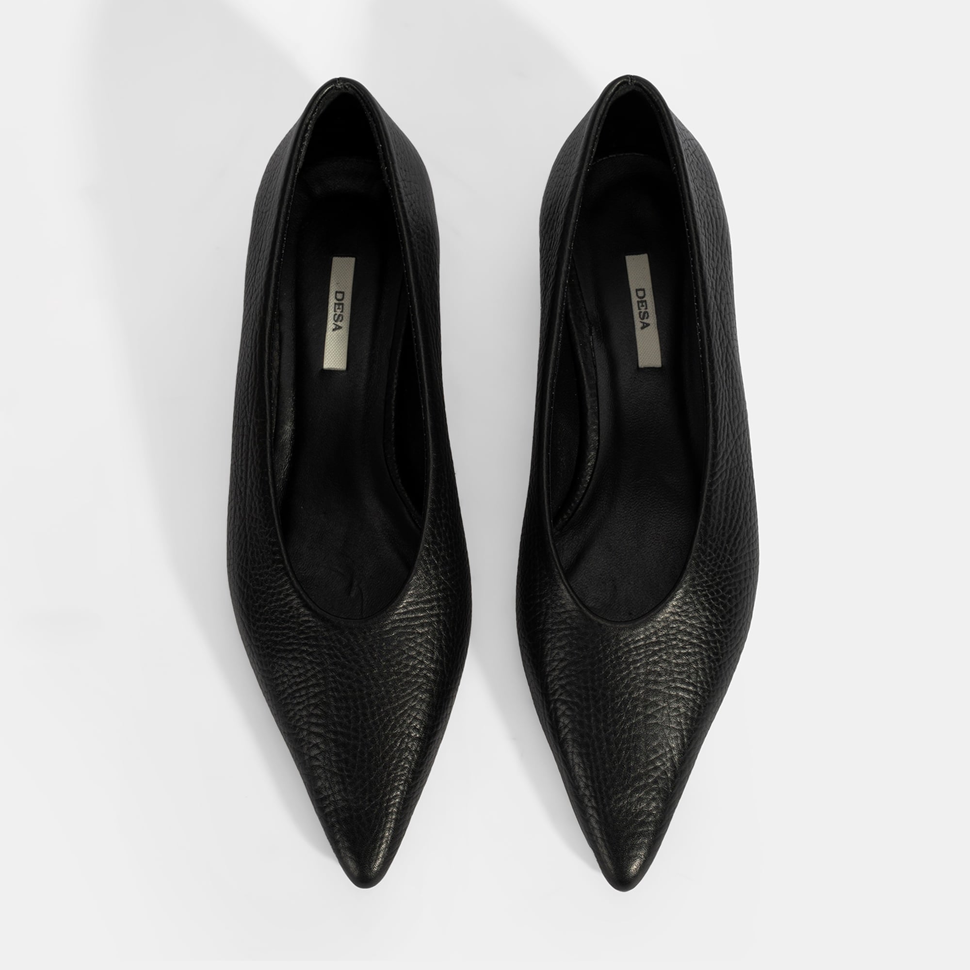 Kadın Siyah İnce Kısa Topuklu Deri Ayakkabı