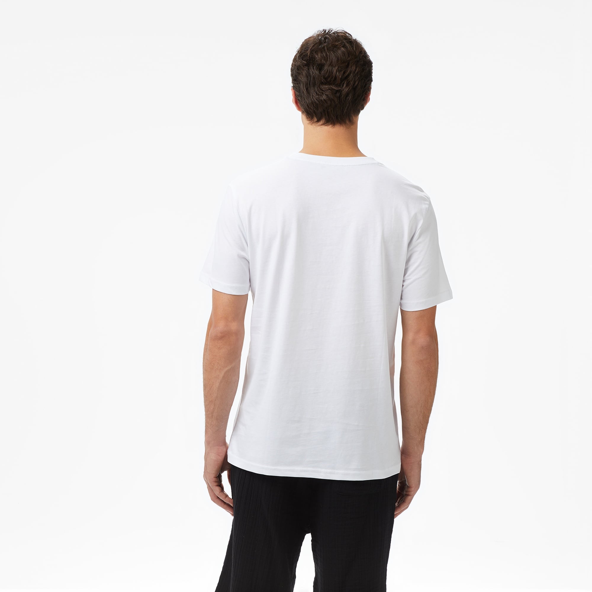 Ucla Bass Erkek Beyaz Bisiklet Yaka T-shirt