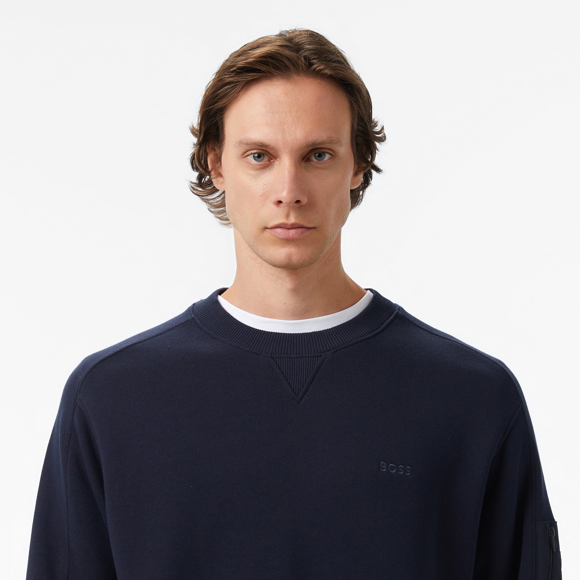 Boss Erkek Koyu Mavi Sweatshirt