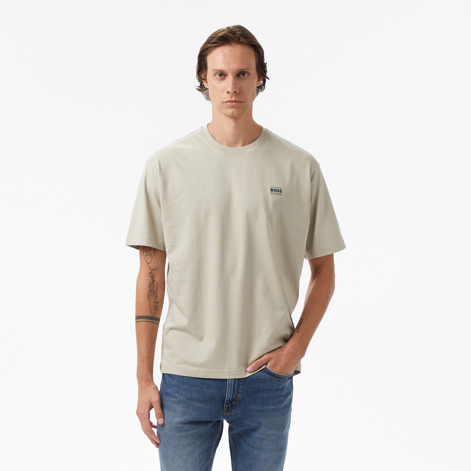 Boss Erkek Açık Bej T-Shirt