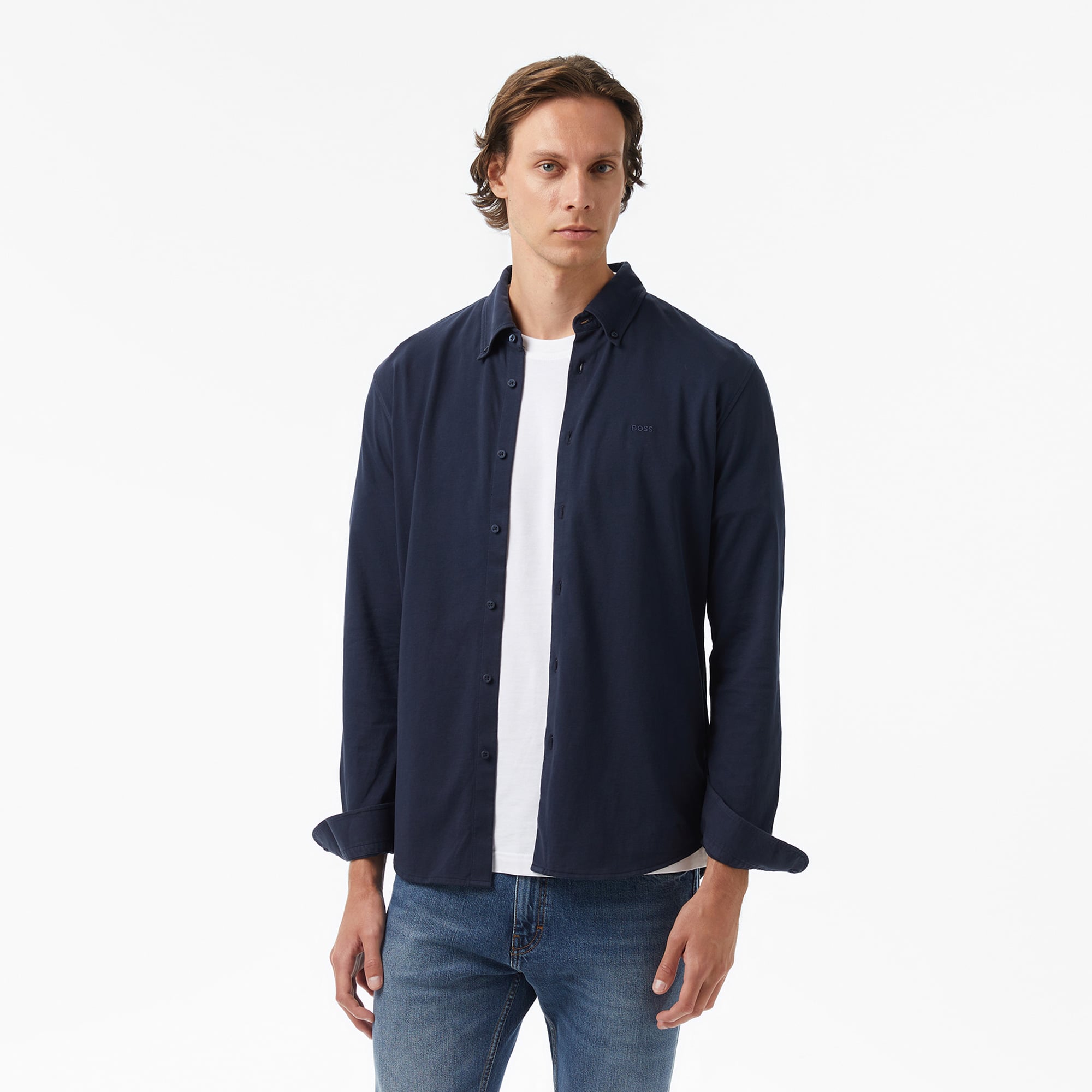  Boss Erkek Lacivert Gömlek