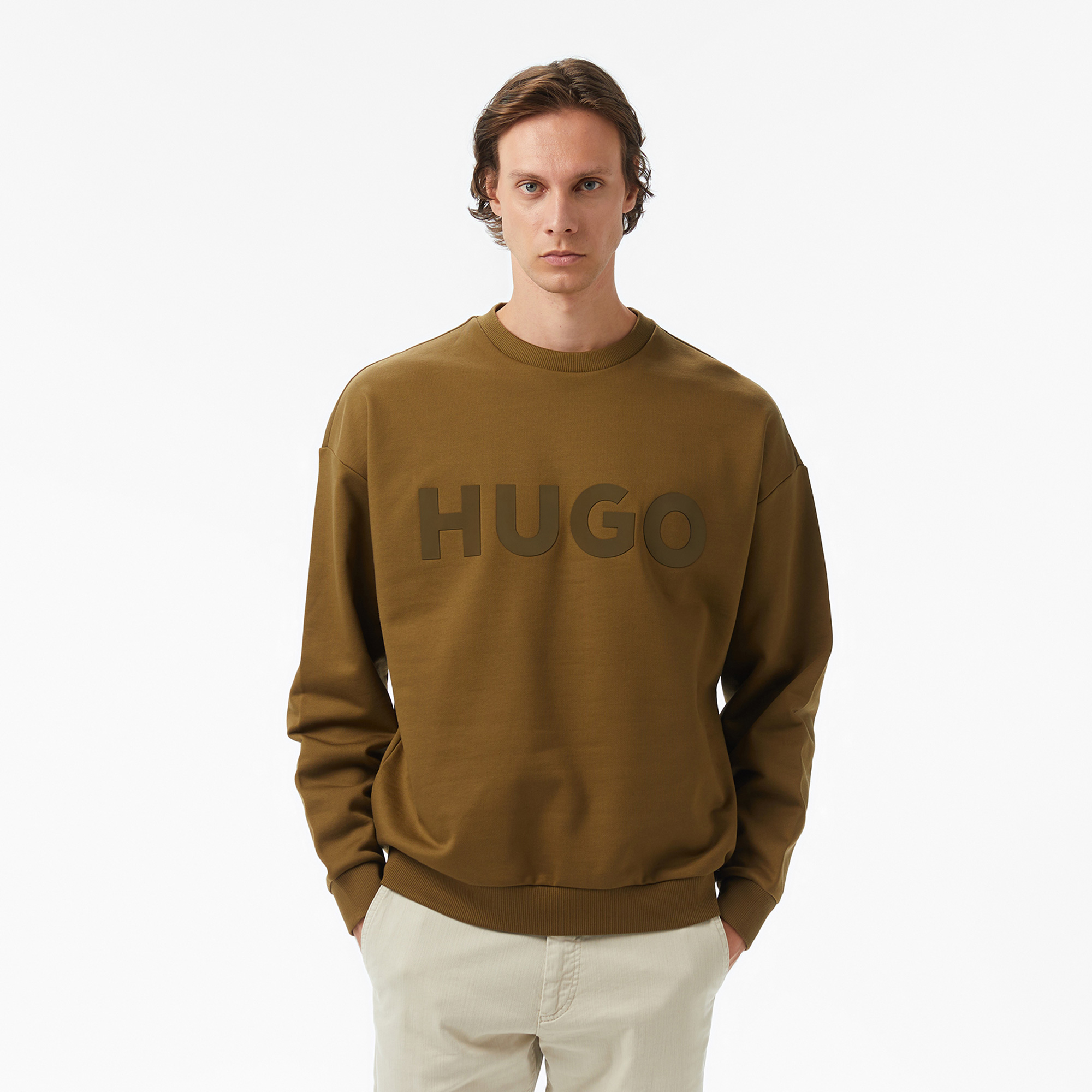  Hugo Dinex Erkek Haki Sweatshirt