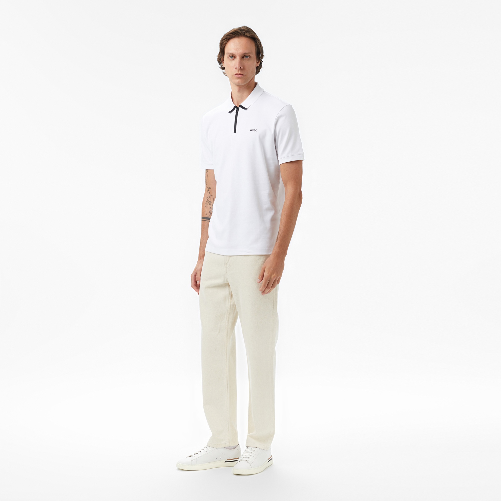 Hugo Dalomino Erkek Beyaz Polo