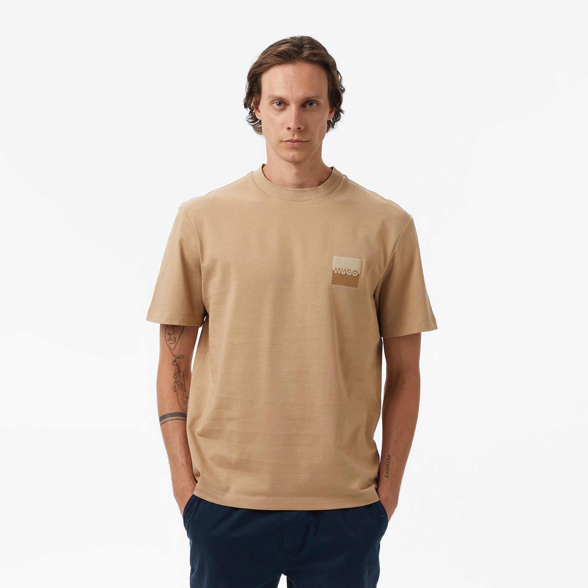 Hugo Dusplito Erkek Bej T-Shirt