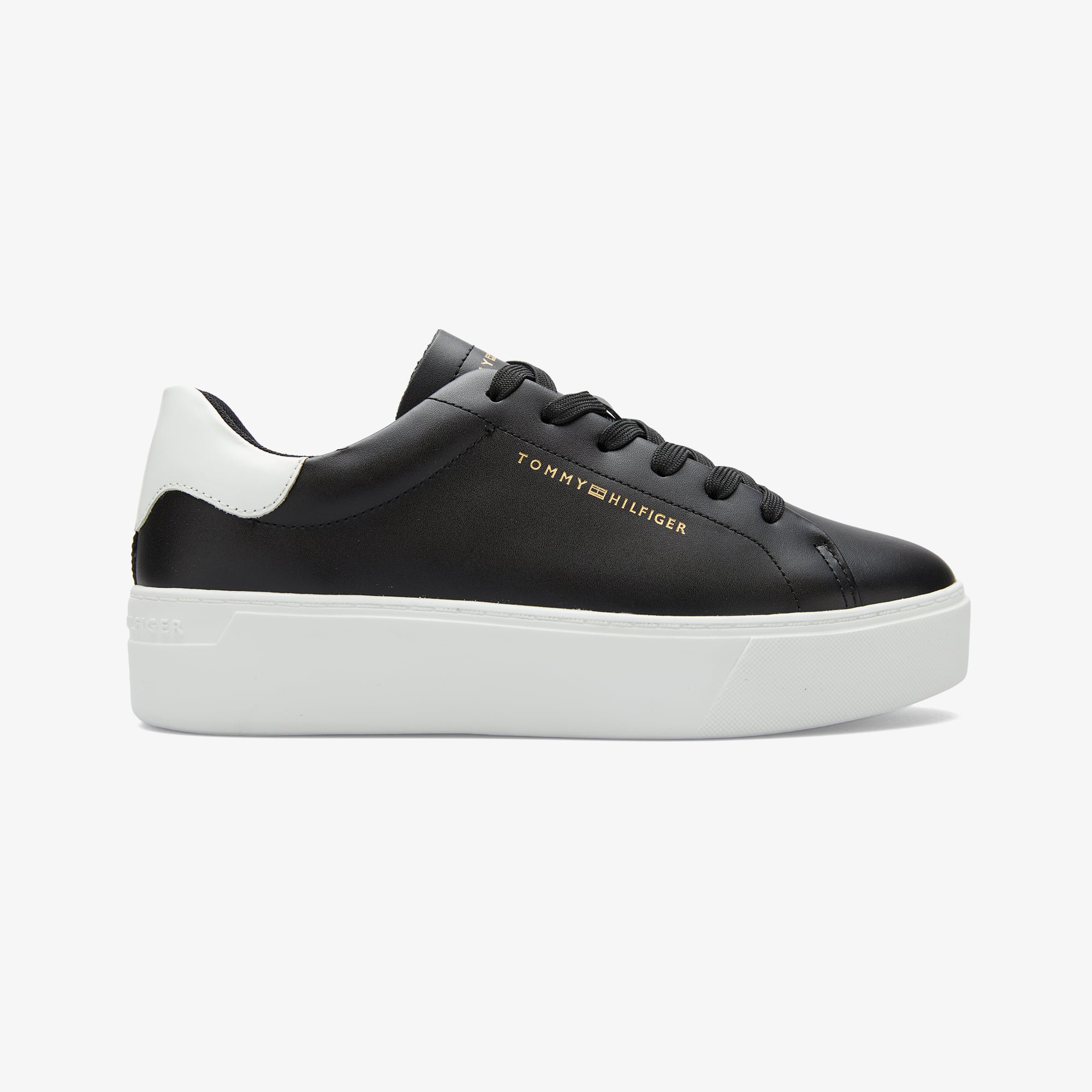  Tommy Hilfiger Platform Cupsole Patent Kadın Siyah Sneaker