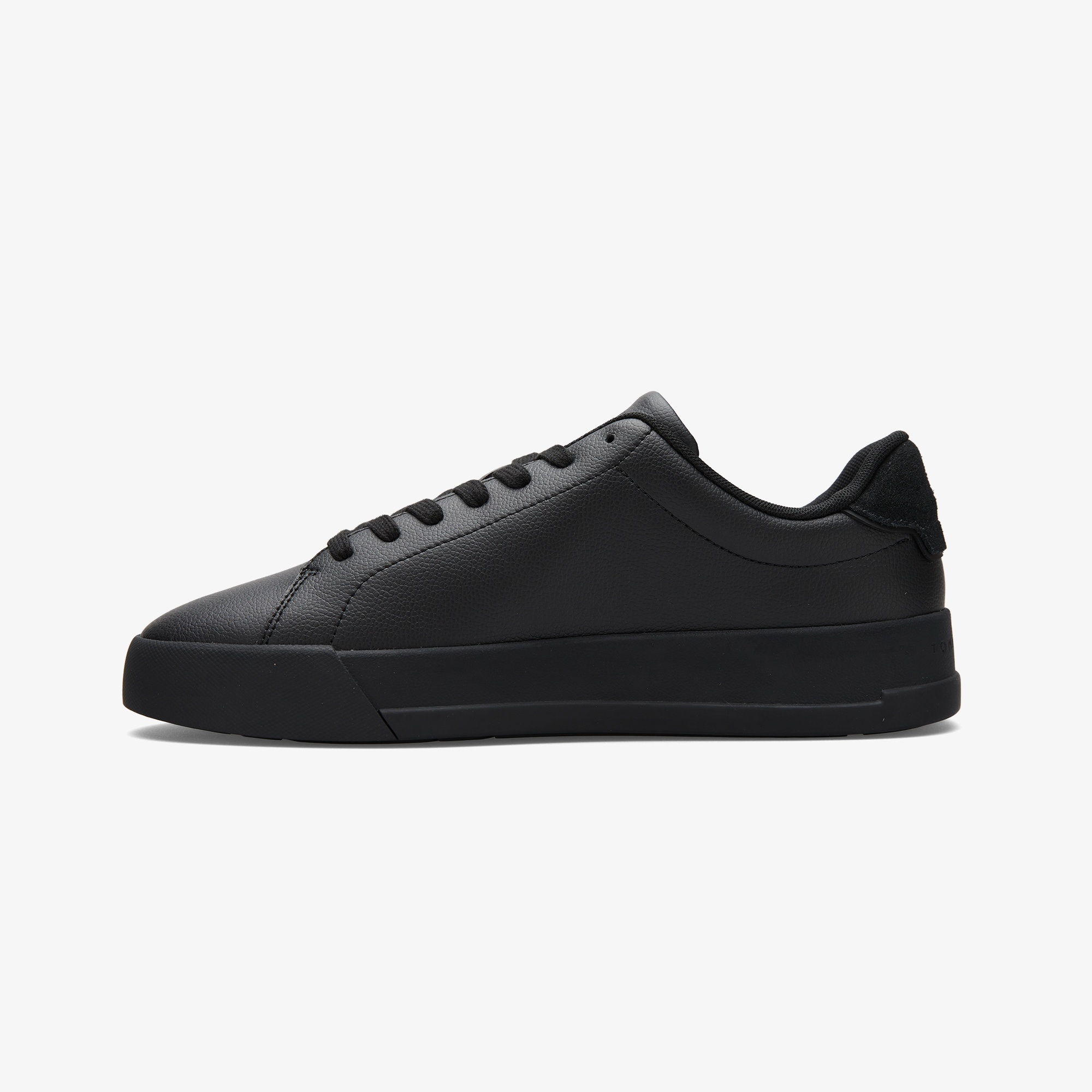 Tommy Hilfiger Court Leather Detail Erkek Siyah Sneaker