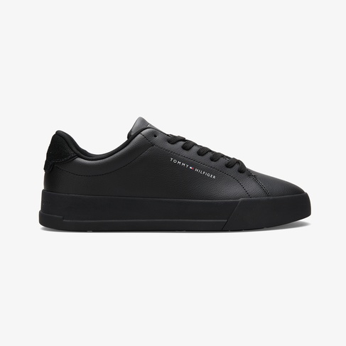  Tommy Hilfiger Court Leather Detail Erkek Siyah Sneaker