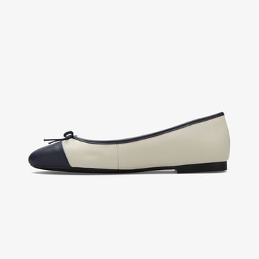  Tommy Hilfiger Toe Leather Ballerina Kadın Bej Babet