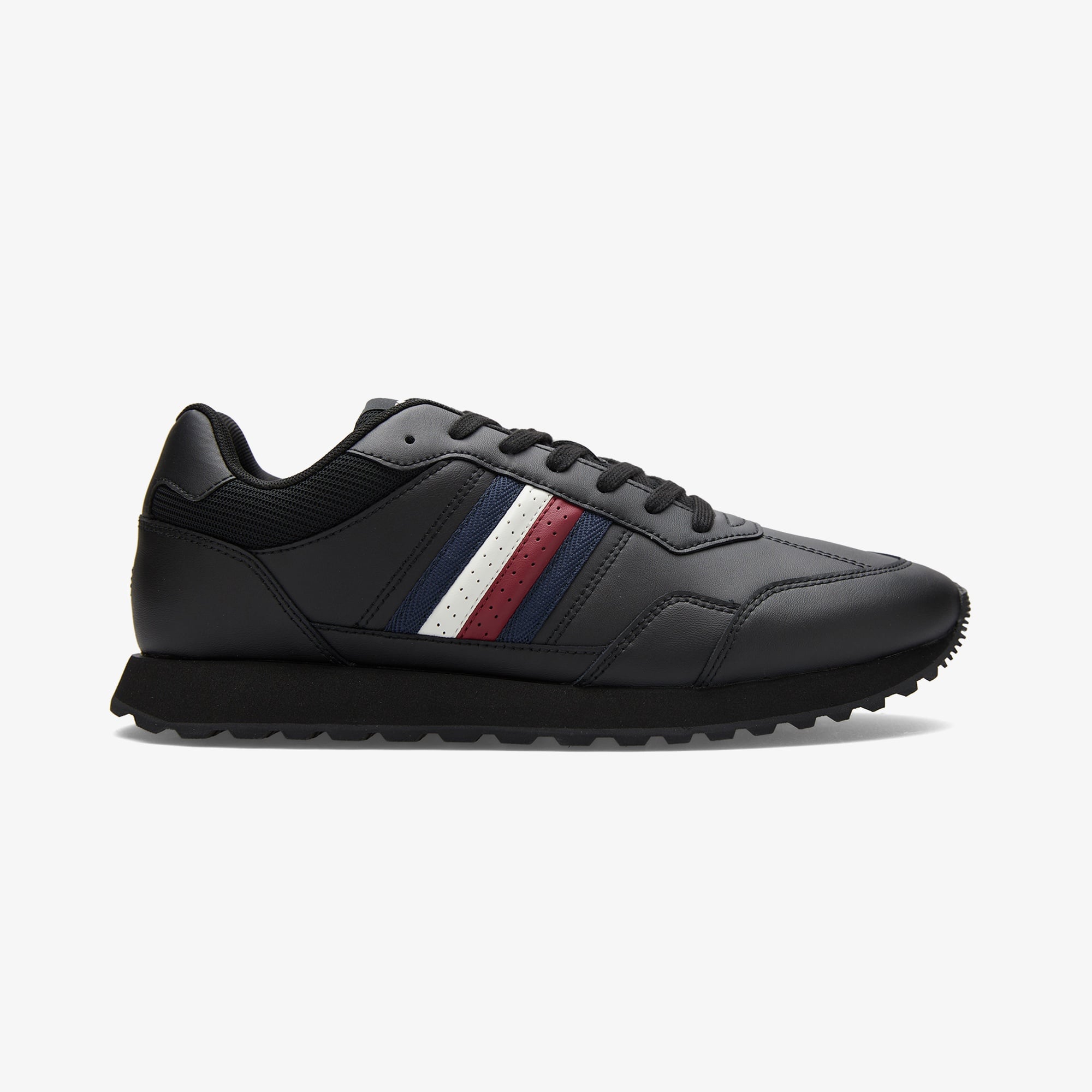 Tommy Hilfiger New Runner Eva Leather Erkek Siyah Sneaker