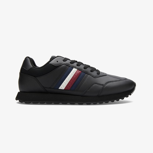  Tommy Hilfiger New Runner Eva Leather Erkek Siyah Sneaker