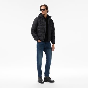  Tommy Hilfiger Mid Weight Erkek Siyah Puffer Mont