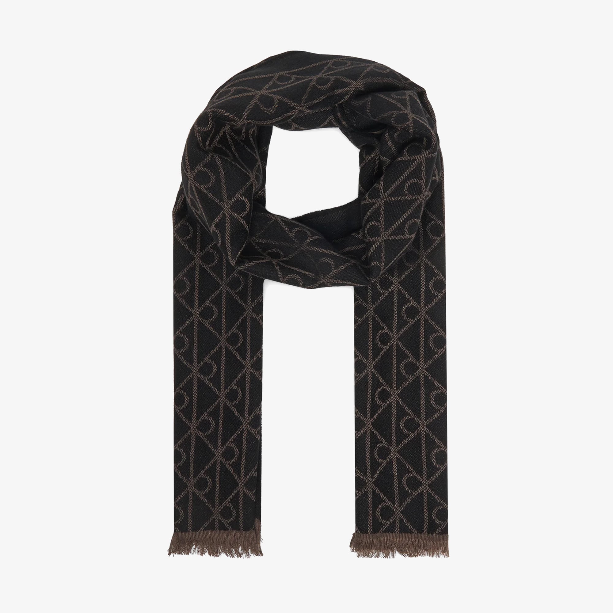 Calvin Klein Emblem Tonal Wool Erkek Gri Atkı