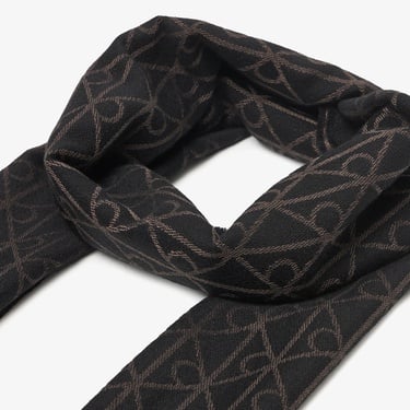  Calvin Klein Emblem Tonal Wool Erkek Gri Atkı