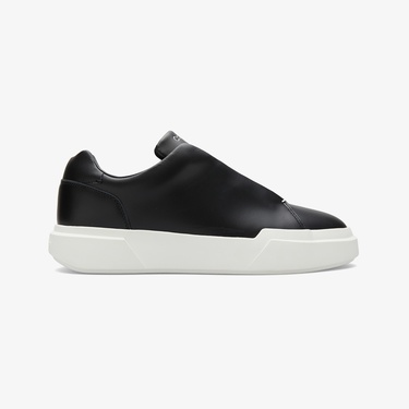  Calvin Klein Chunky Cupsole Hide Lace Up  Erkek Siyah Sneaker