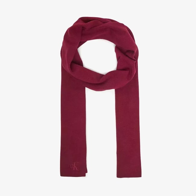  Calvin Klein Fine Rib Erkek Kırmızı Atkı