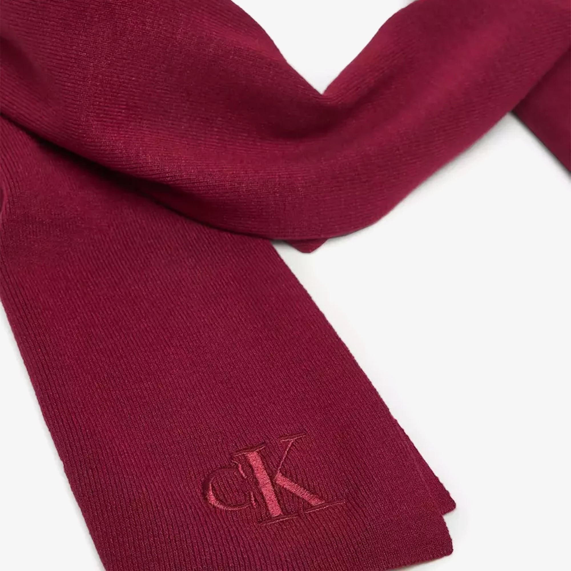 Calvin Klein Fine Rib Erkek Kırmızı Atkı