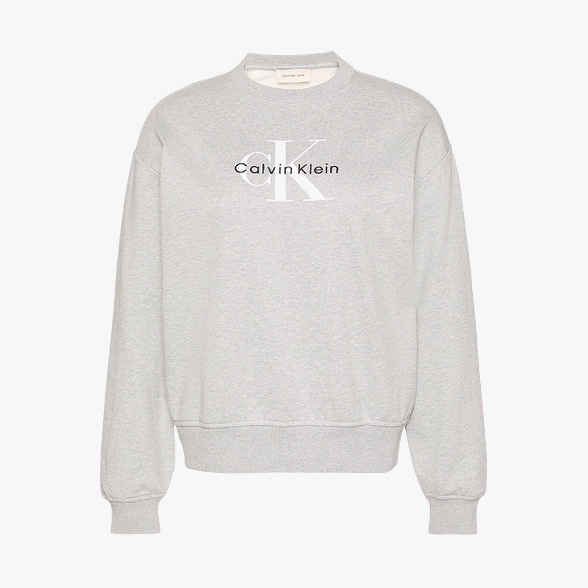 Calvin Klein Monologo French Terry Kadın Gri Sweatshirt