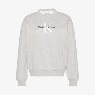  Calvin Klein Monologo French Terry Kadın Gri Sweatshirt