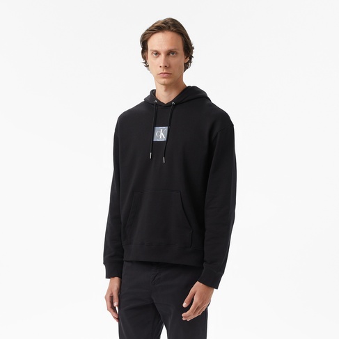  Calvin Klein Terry Box Graphic Erkek Siyah Sweatshirt