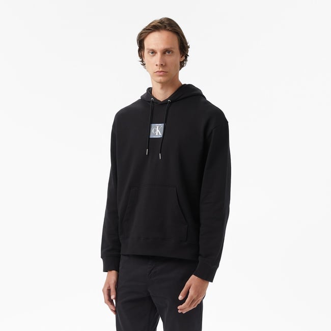  Calvin Klein Terry Box Graphic Erkek Siyah Sweatshirt