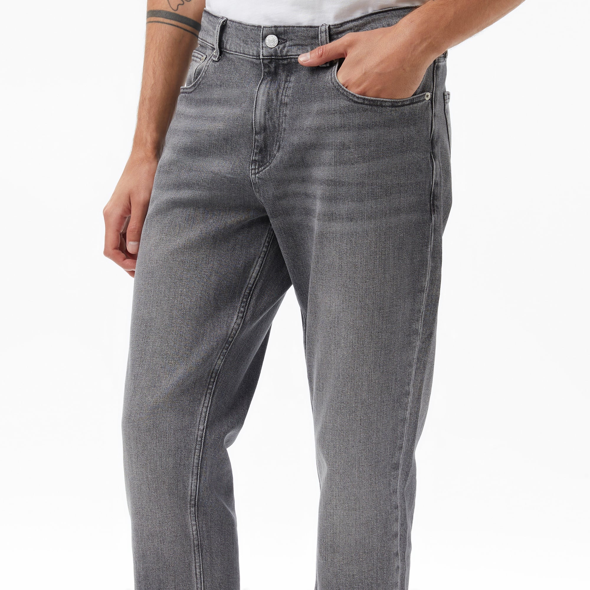 Tommy Hilfiger Ryan Slim Erkek Gri Jean Pantolon