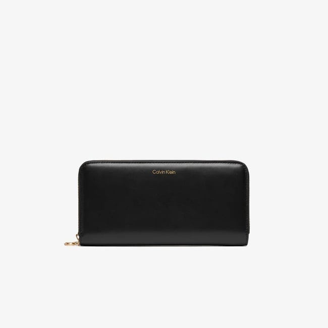  Calvin Klein Large Zip Around Kadın Siyah Cüzdan
