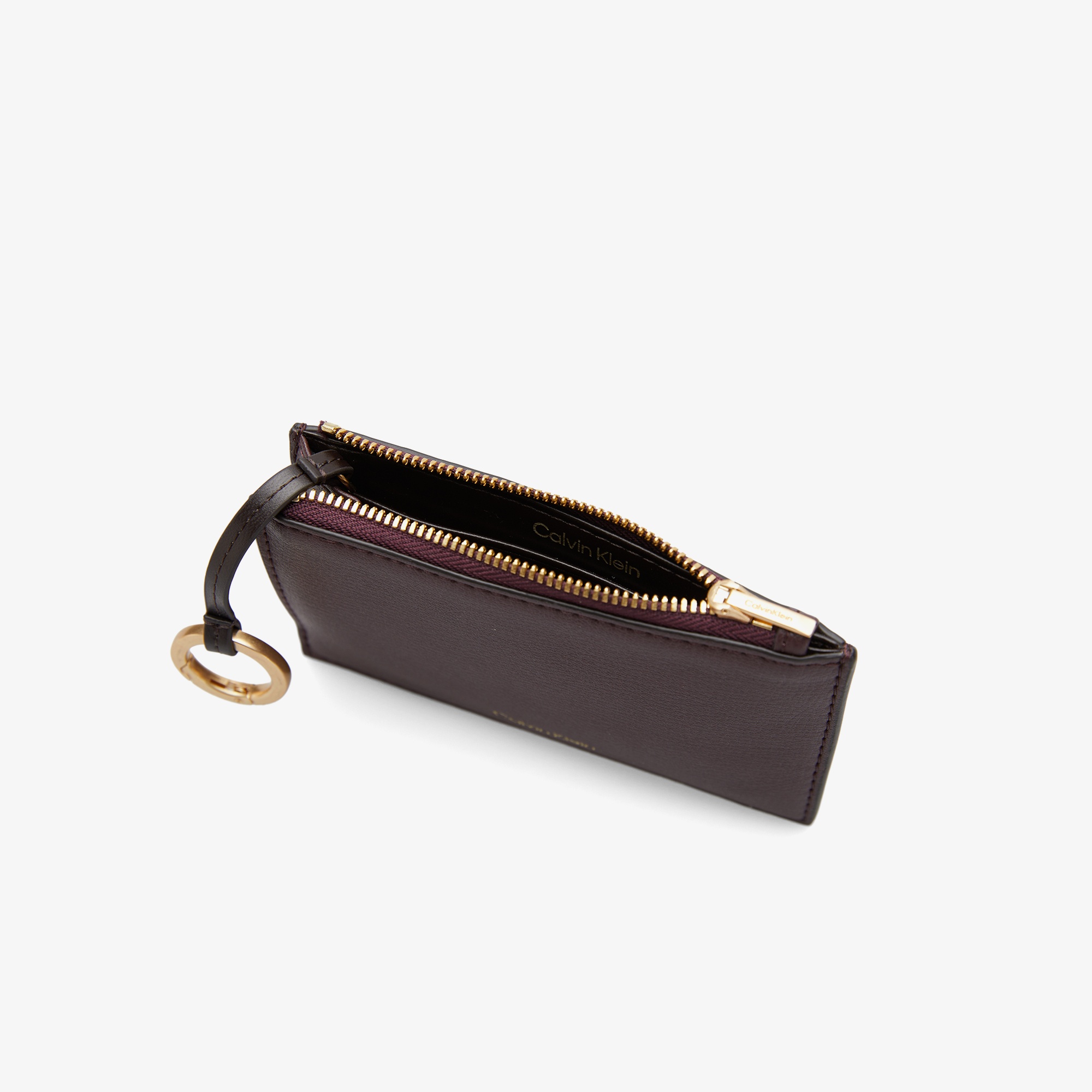 Calvin Klein Foil Logo Top Zip Kadın Bordo Kartlık