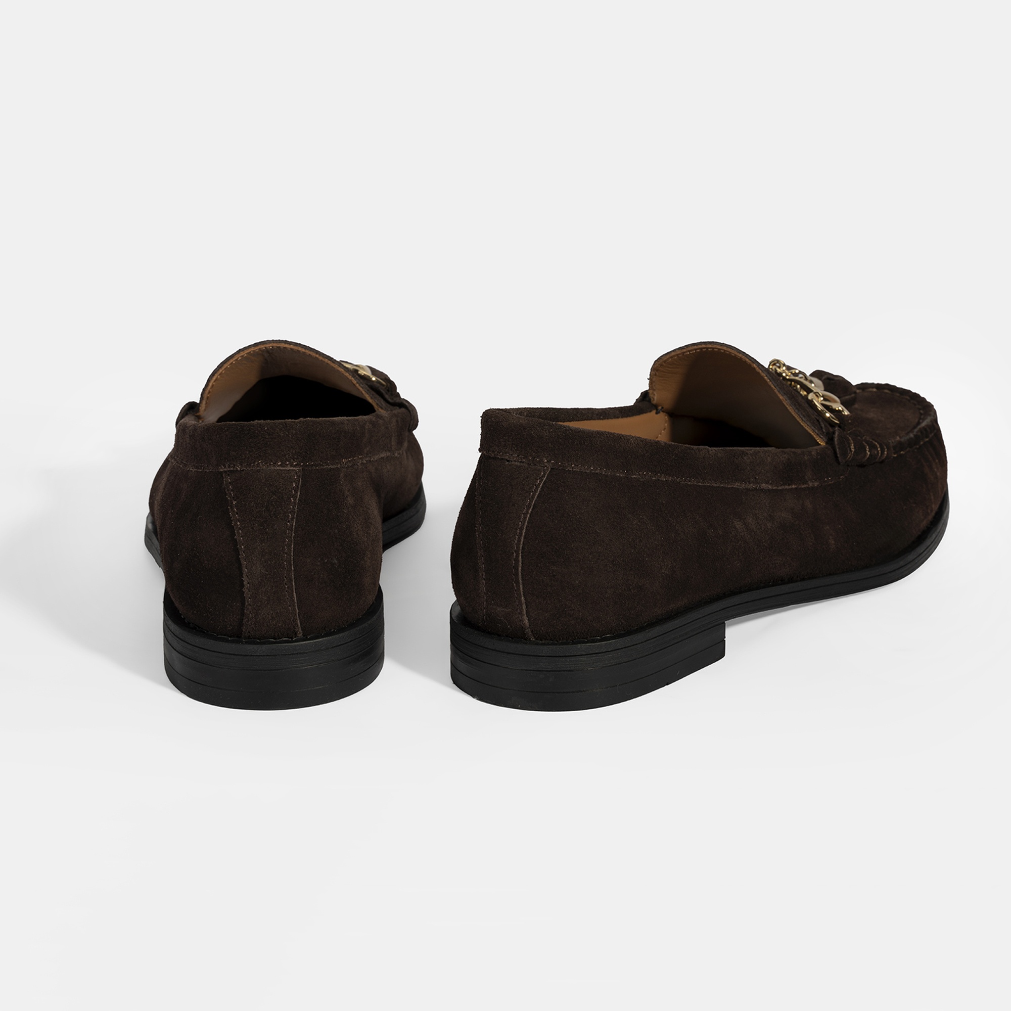 Kadın Kahve Püskül Aksesuarlı Süet Loafer