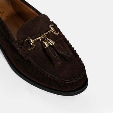  Kadın Kahve Püskül Aksesuarlı Süet Loafer